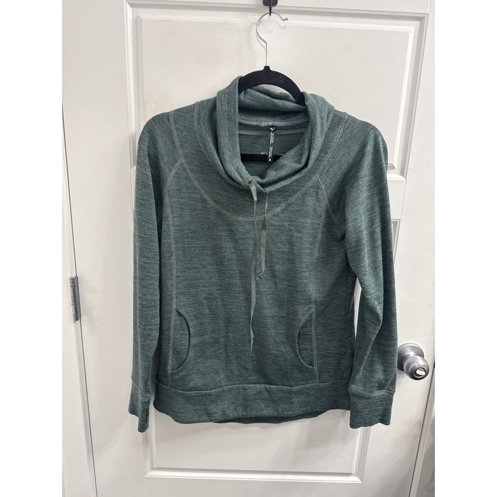 Kuhl Womens Cowl Neck Pullover Sweater Heathered Green Size Small Raglan Sleeve